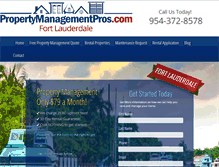 Tablet Screenshot of fortlauderdalepropertymanagementpros.com